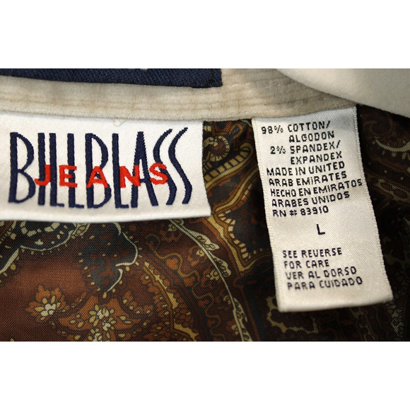 Bill Blass Women Corduroy Blazer Jacket Size L Stretch Cream Button Front Pocket - Picture 12 of 13